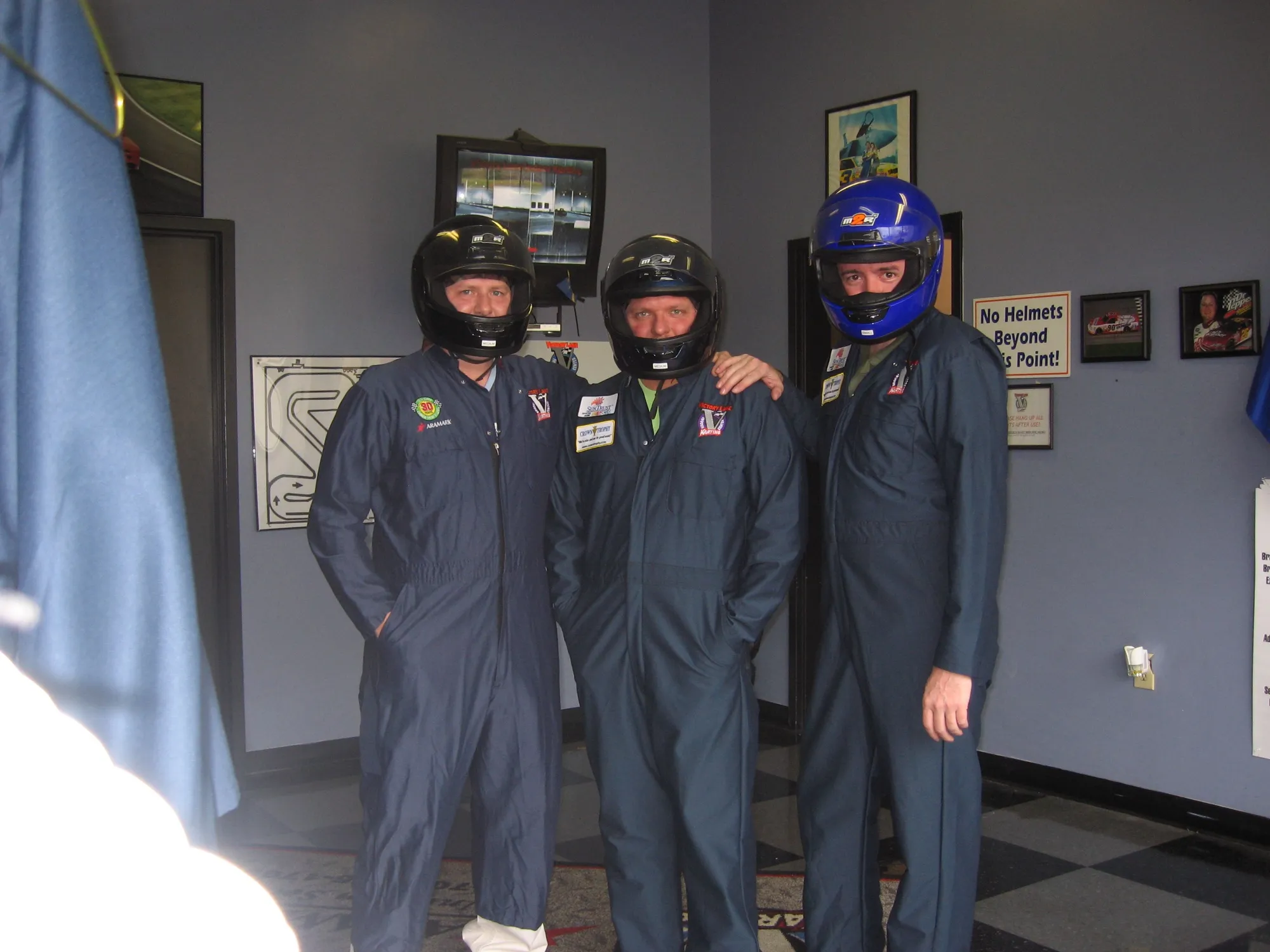 Suiting up at Victory Lane Karting